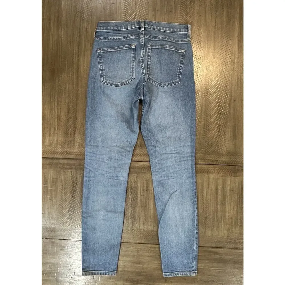 Everlane Women’s Mid Rise Skinny Jeans Stretch Med Wash Blue Denim Size 27 Ankle
